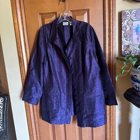 Women's Vintage Chicos Silk Long Jacket, size 2 - Picture 3 of 5